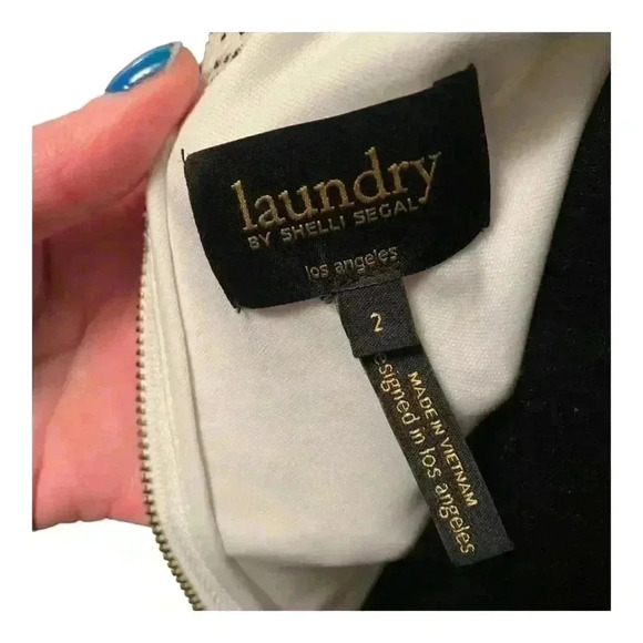 Laundry by Shelly Segal Size 2 White Lace 3/4 sleeve Knee Length Cocktail Dress - Picture 8 of 12